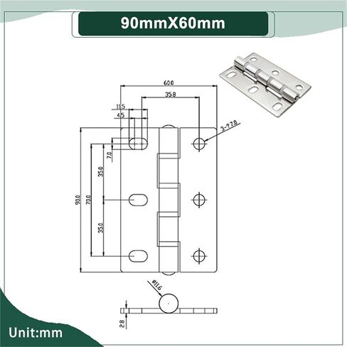 304 Stainless Steel Folding Silent Door Hinge 1Pcs(124mmX87.5mm-2) in Kuwait