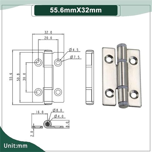 304 Stainless Steel Folding Silent Door Hinge 1Pcs(124mmX87.5mm-2) in Kuwait