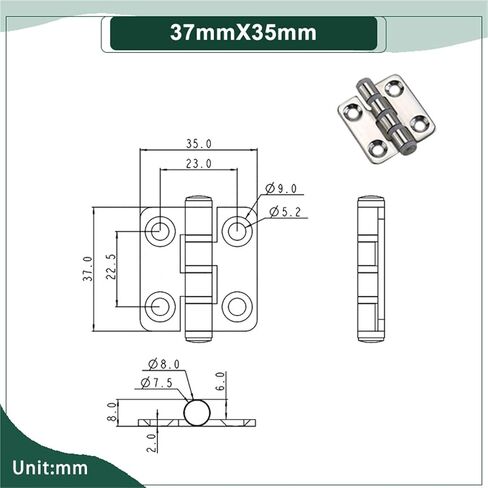 304 Stainless Steel Folding Silent Door Hinge 1Pcs(124mmX87.5mm-2) in Kuwait
