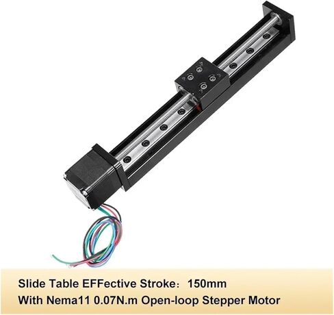 X Y Z Axis Motorized Slide Table T-Type Linear Guide Rail Stage Mini Sliding Table Motor Drive Kit Electric Linear Stage(150mm Stroke,1mm Pitch) in Kuwait