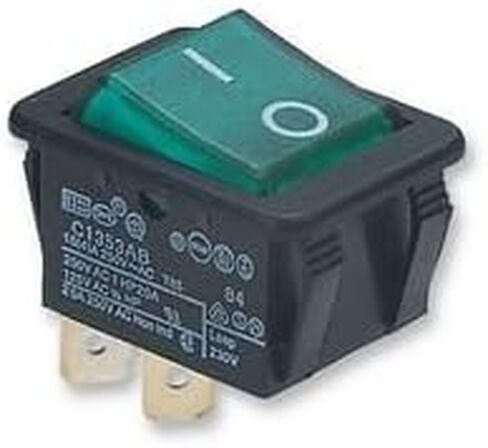 SWITCHES C1353AB0/1GRN ROCKER SWITCH, DPST, 16A, 250VAC, GREEN in Saudi Arabia