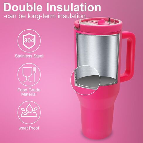 Flip Straw Tumbler 40 OZ, Stainless Steel Tumbler with Straw, Leak Proof Lid and Top Handle, Reusable Insulated Cup for Home, Outdoors, Leakproof, Fits in Cup Holder (Black Leopard) in Saudi Arabia