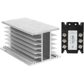 موافقة CE 60A 80A 100A 120A DC-AC 3 مرحلة الصلبة ترحيل SSR وحدة ترحيل+إدخال المبرد المتطابق 3-32VDC الإخراج 24-480VAC (60A مع الرادياتير) in Saudi Arabia