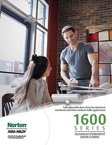 Norton 1604BC Series Door Closer, Tri-Style® (Regular, top jamb, or Parallel arm), Back Checked, Non-Handed, Size 4, Statuary Bronze (1604BC-690) in Saudi Arabia