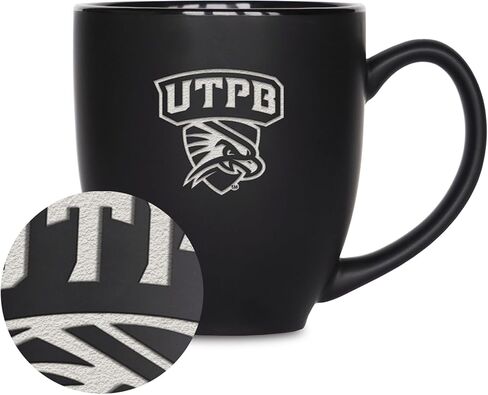 Rico Industries NCAA (T & U Schools) Standard 15oz Laser Engraved Matte Black Ceramic Bistro Mug - For Hot or Cold Drinks in Saudi Arabia