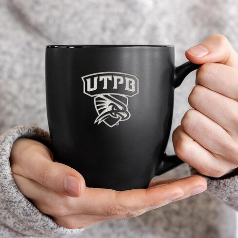 Rico Industries NCAA (T & U Schools) Standard 15oz Laser Engraved Matte Black Ceramic Bistro Mug - For Hot or Cold Drinks in Saudi Arabia