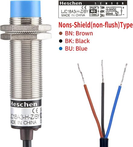 M18 Capacitive Proximity Sensor Switch Non-Shield Type LJC18A3-H-Z/BX Detection 10mm 10-30VDC 200mA 3 Wires (NPN NO, 3 Wires) in Saudi Arabia