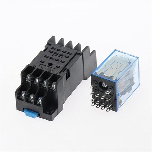 MY4NJ 14PIN 4DPDT Electronic Micro Mini Electromagnetic Relay 5A Coil with PYF14A Socket Base DC12V DC24V AC110V 220V 380V 50set(AC 12V) in Saudi Arabia