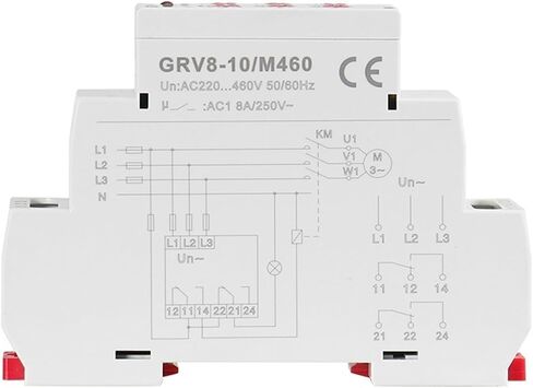 10pcs Grv8-10 36mm عرض 3 مرحلة مراقبة الجهد مرحلة مع إعادة تعيين وقت إعادة التعيين 0.1S-10S الجهد التحكم في التتابع 220V (GRV8-10 M460) in Saudi Arabia