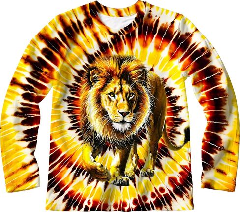 Kids Tie Dye Long Sleeve Shirts Quick Dry Sun Protection UPF 50+ UV Rash Guard Shirt for 6-18 Years Old Boys Girls in Kuwait