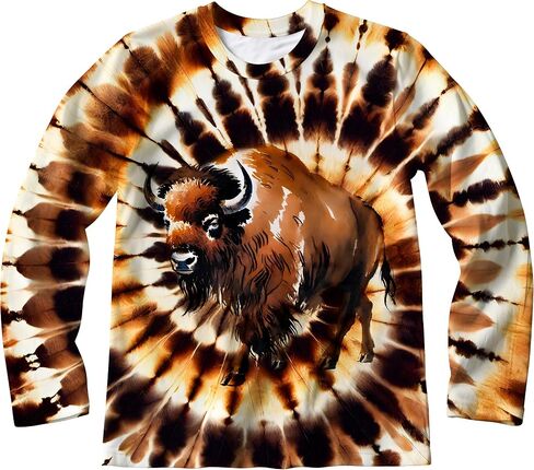 Kids Tie Dye Long Sleeve Shirts Quick Dry Sun Protection UPF 50+ UV Rash Guard Shirt for 6-18 Years Old Boys Girls in Kuwait