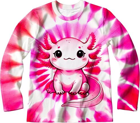 Kids Tie Dye Long Sleeve Shirts Quick Dry Sun Protection UPF 50+ UV Rash Guard Shirt for 6-18 Years Old Boys Girls in Kuwait