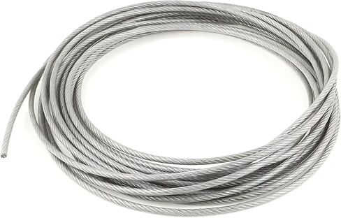 Vinyl Coated Wire Rope Aircraft Cable 1/8" Thru 3/16" 7x19-250 ft Reel for DIY Cable Decking Railing System, Marine Grade in Kuwait