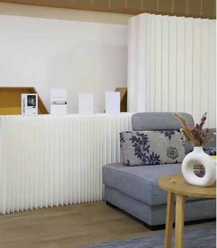 Room Divider Retractable Room Divider Living Room Bedroom Paper Wall Privacy Screen, Deformable Room Divider Partition Storage Display Rack Decorative Background Wall(2x2.6 m/6.56x8.53 ft) in Saudi Arabia