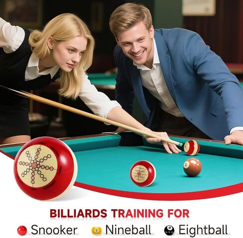 MONSKY Training Cue Ball Billiards, Practice Trainer Artifact Profession Resin Standard Practice American Billiards Eight Balls 57.2mm/2.3in Diameter with Bag in Saudi Arabia