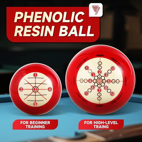 MONSKY Training Cue Ball Billiards, Practice Trainer Artifact Profession Resin Standard Practice American Billiards Eight Balls 57.2mm/2.3in Diameter with Bag in Saudi Arabia
