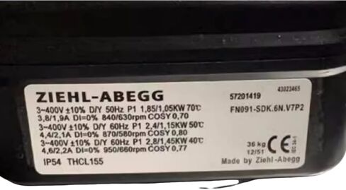 400V 3.8/1.9A 1.85/1.05KW 840/630RPM مروحة التبريد in Saudi Arabia