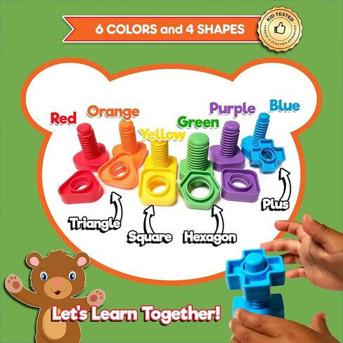 Twist & Turn Nuts n Bolts - Sort, Count, Match & Play with 12pc + eBook in Saudi Arabia