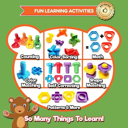 Twist & Turn Nuts n Bolts - Sort, Count, Match & Play with 12pc + eBook in Saudi Arabia