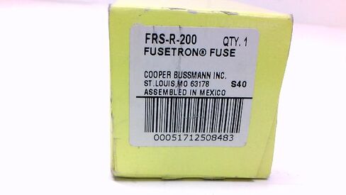 Eaton Bussmann FRS-R-200 Class RK5 Fuse ، Time-Time-Time ، الحد الأدنى الحالي للعنصر ، 200 A ، تصنيف المقاطعة 200 كيلومتر في 600 فولت فور ، 20 كيلوايت في 300 VDC in Saudi Arabia
