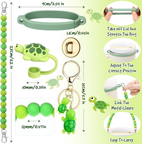 مجموعة ملحقات كوب سيليكون كينينج 5 PC متوافقة مع كأس ستانلي ، بما في ذلك حزام الزجاجة المزيج بالسيليكون ، سلسلة المفاتيح ، غطاء القش ، حلقة مطاطية ، خطاف معدني لبلون 8-40 أوقية (رمادي ، سمك القرش) in Kuwait