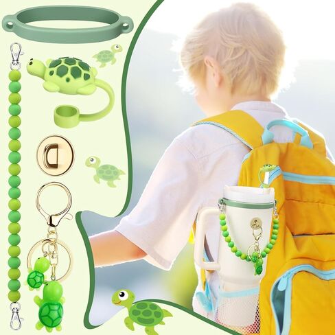 مجموعة ملحقات كوب سيليكون كينينج 5 PC متوافقة مع كأس ستانلي ، بما في ذلك حزام الزجاجة المزيج بالسيليكون ، سلسلة المفاتيح ، غطاء القش ، حلقة مطاطية ، خطاف معدني لبلون 8-40 أوقية (رمادي ، سمك القرش) in Kuwait