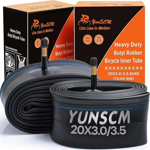 2-PCS 20x3.0 أنابيب إطارات الدراجة الثقيلة 20x3.0/3.5 AV48MM صمام Schrader (76/89-406) أنابيب داخلية للدراجة متوافقة مع 20x3 20 × 3.30 20 × 3.50 دراجة الدراجة （G-214） in Saudi Arabia