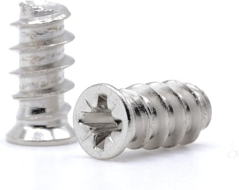 replacementscrews m6.1 × 13 مم (1/4 في × 1/2 بوصة) مسامير اليورو - 2.3 مم الملعب (11 TPI) - رأس مسطح ، محرك بوزي - مسامير خشبية مطلي بالزنك (حزمة 10) in Kuwait