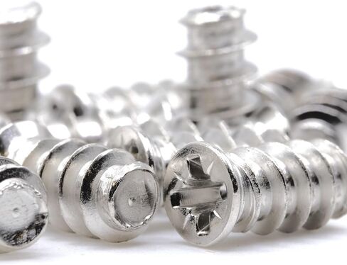 replacementscrews m6.1 × 13 مم (1/4 في × 1/2 بوصة) مسامير اليورو - 2.3 مم الملعب (11 TPI) - رأس مسطح ، محرك بوزي - مسامير خشبية مطلي بالزنك (حزمة 10) in Kuwait