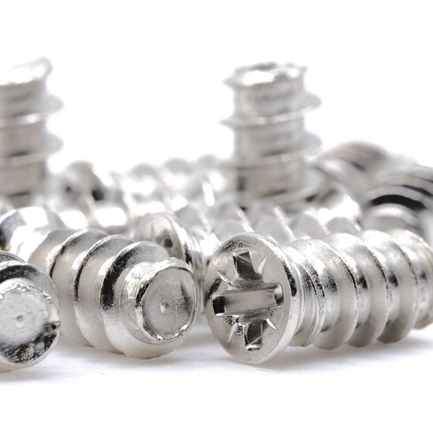 ReplacementScrews M6.1 x 13mm (1/4 in x 1/2 in) Euro Screws - 2.3mm Pitch (11 TPI) - Flat Head, Pozi Drive - Zinc Plated Wood Screws (Pack of 10) in Saudi Arabia