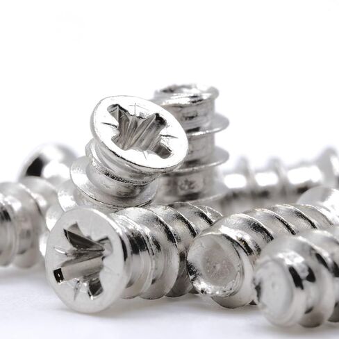ReplacementScrews M6.1 x 13mm (1/4 in x 1/2 in) Euro Screws - 2.3mm Pitch (11 TPI) - Flat Head, Pozi Drive - Zinc Plated Wood Screws (Pack of 10) in Saudi Arabia