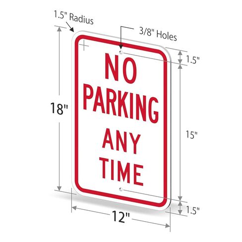 "لا وقوف السيارات في أي وقت" علامة بقلم SmartSign | 12 "× 18" 3M مهندس من الألومنيوم العاكس in Saudi Arabia