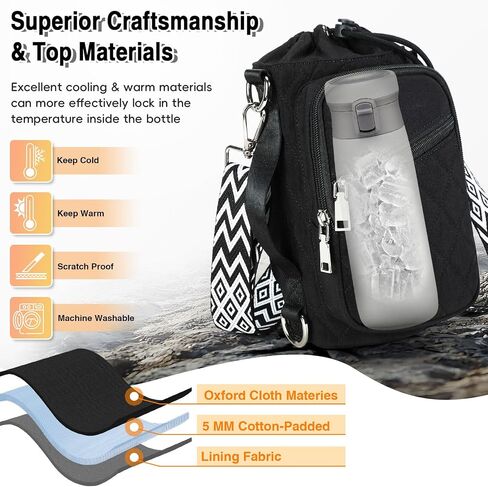 Water Bottle Carrier Bag with Strap, Water Bottle Holder Crossbody Bags for Women Men for Walking, Hiking,Cycling in Saudi Arabia