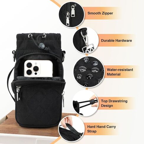 Water Bottle Carrier Bag with Strap, Water Bottle Holder Crossbody Bags for Women Men for Walking, Hiking,Cycling in Saudi Arabia