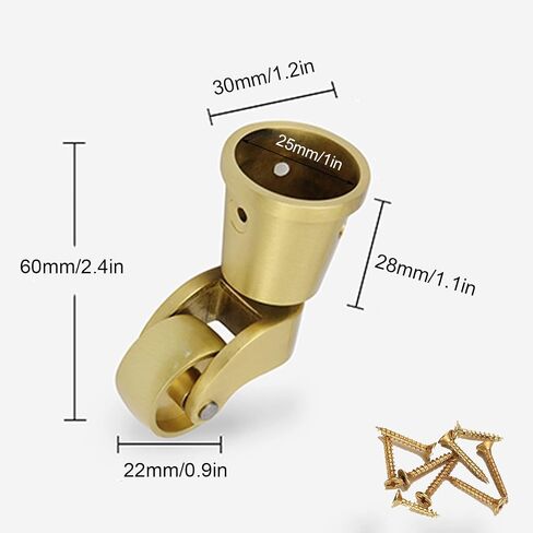 Solid Brass Casters, Vintage Style Furniture Moving Castor Wheels,Universal Small Wheels,for DIY Project,Load Capacity 330Lbs/150Kg, S in Kuwait