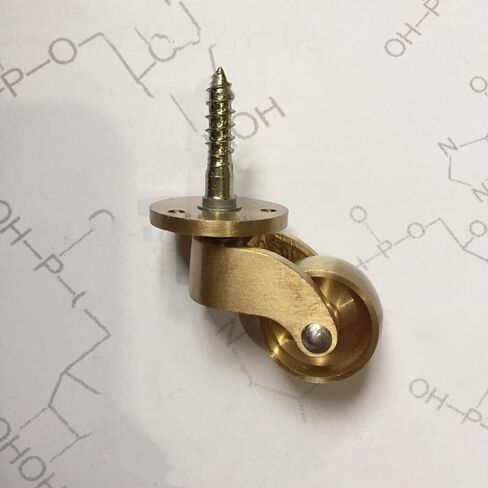 Solid Brass Casters, 22mm Caster,360°Swivel Universal Furniture Wheels,Antique Vintage Style,Screw Style Fitting,Load Capacity 200kg, in Kuwait
