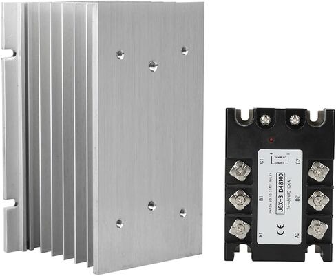 موافقة CE 60A 80A 100A 120A DC-AC 3 مرحلة الصلبة ترحيل SSR وحدة ترحيل+إدخال المبرد المتطابق 3-32VDC الإخراج 24-480VAC (100A مع الرادياتير) in Saudi Arabia