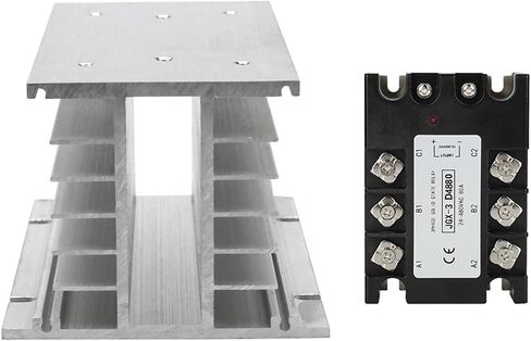 موافقة CE 60A 80A 100A 120A DC-AC 3 مرحلة الصلبة ترحيل SSR وحدة ترحيل+إدخال المبرد المتطابق 3-32VDC الإخراج 24-480VAC (100A مع الرادياتير) in Saudi Arabia