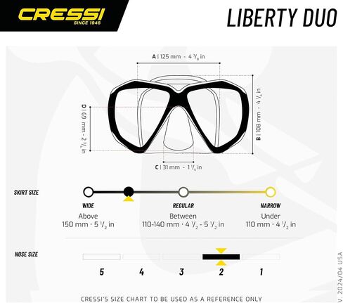 Cressi Perfect View Scuba Scuba Scuba ، قناع الغطس في السيليكون المريح النقي - Liberty Duo: مصمم في إيطاليا in Saudi Arabia