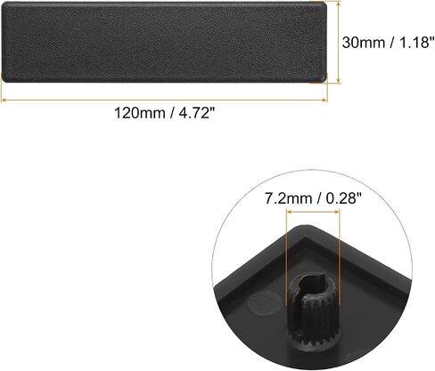 MECCANIXITY 20Pcs Standard Plastic Rectangle Aluminum Extrusion End Cap Black Hole Dia 10.5mm 90x45mm for Trolley, Fish Tank Rack, Storage Rack in Saudi Arabia
