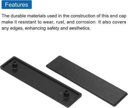 MECCANIXITY 20Pcs Standard Plastic Rectangle Aluminum Extrusion End Cap Black Hole Dia 10.5mm 90x45mm for Trolley, Fish Tank Rack, Storage Rack in Saudi Arabia