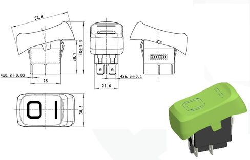 HQRP ON Off Rocker Switch 4-Prong 20A 125V Compatible with Ridgid 841650 HD12000 HD1800 Wet Dry Vac, UL Listed in Saudi Arabia