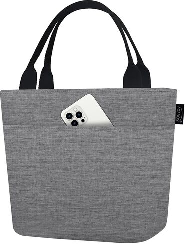 Aosbos Large Lunch Bags for Adult Lunch Box for Women Insulated LunchBox Soft Cooler Tote Bag Food Organizer Holder Lunchbag Black Dream Flower in Kuwait