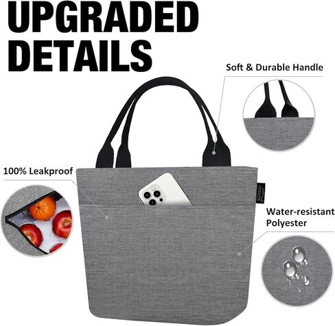 Aosbos Large Lunch Bags for Adult Lunch Box for Women Insulated LunchBox Soft Cooler Tote Bag Food Organizer Holder Lunchbag Black Dream Flower in Kuwait