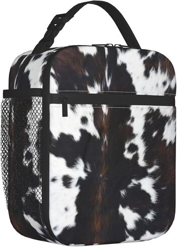 Cow Lunch Box Insulated Reusable Black and White Lunch Bag Cooler Bag For Women Men Work Picnic Hiking in Saudi Arabia