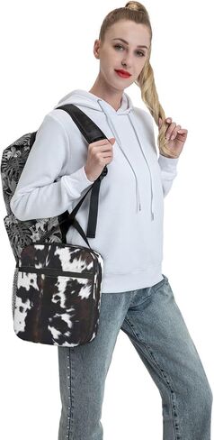 Cow Lunch Box Insulated Reusable Black and White Lunch Bag Cooler Bag For Women Men Work Picnic Hiking in Saudi Arabia