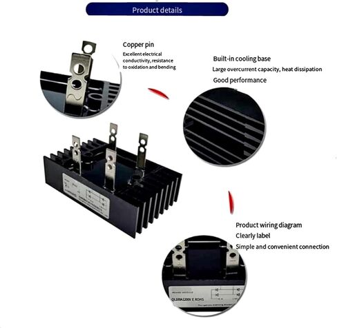 1pc 100A 1600V Three Phase Diode Bridge Rectifier AC to Generator Voltage Regulator Parts SQL100A-16 Module SQL100A in Saudi Arabia