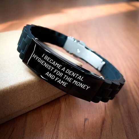 Dental Hygienist Gifts for Christmas - Funny Quote Glide lock Clasp Bracelet from Friends, Coworkers, Family in Saudi Arabia