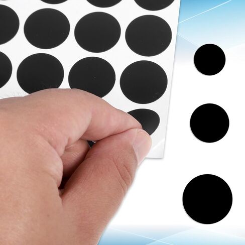 580 Pieces Black Screw Hole Covers Self-Adhesive Dustproof Stickers Screw Covers Caps for Wooden Furniture Cabinet Walls Repairing, 12/15/21mm in Kuwait