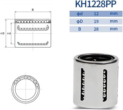 1PC Linear Roller Bearings Bushing KH0622PP/0824/1026/1228/1428/2030/2540/3050/4060/KH5070PP Linear Motion Bearings(KH1228PP 12x19x28mm) in Kuwait